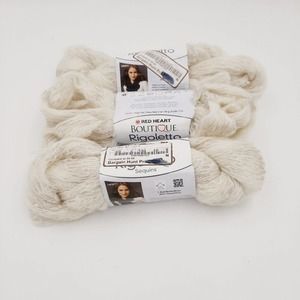 3 Skeins Red Heart Boutique Rigoletto Sequins Yarn-Cream 3101 8 yds-Bulky 6